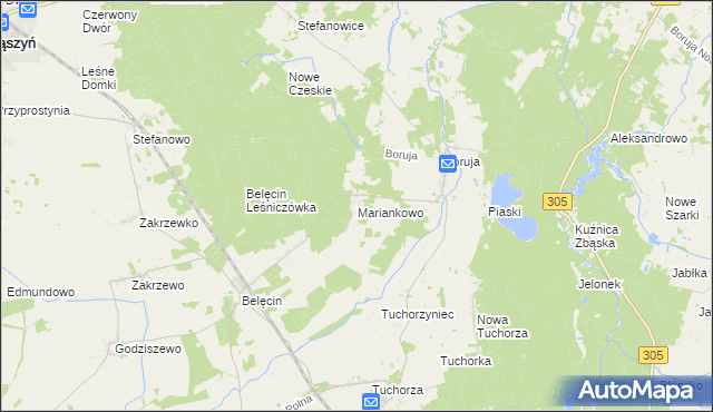 mapa Mariankowo gmina Siedlec, Mariankowo gmina Siedlec na mapie Targeo
