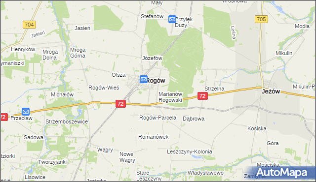 mapa Marianów Rogowski, Marianów Rogowski na mapie Targeo