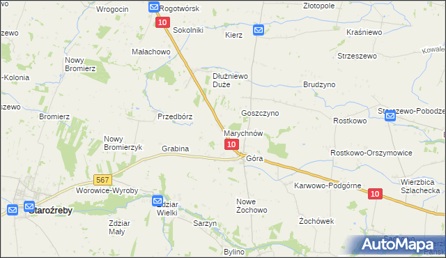 mapa Marychnów, Marychnów na mapie Targeo