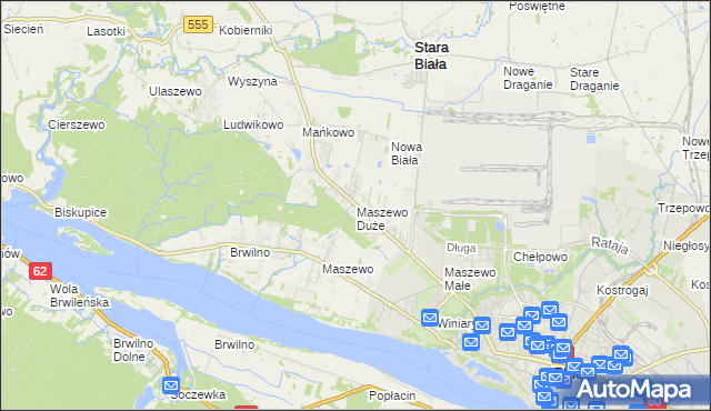 mapa Maszewo Duże, Maszewo Duże na mapie Targeo