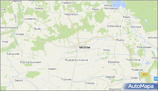 mapa Michów powiat lubartowski, Michów powiat lubartowski na mapie Targeo