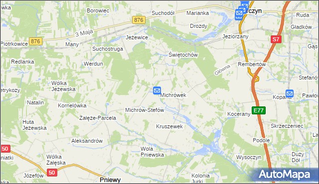 mapa Michrówek, Michrówek na mapie Targeo