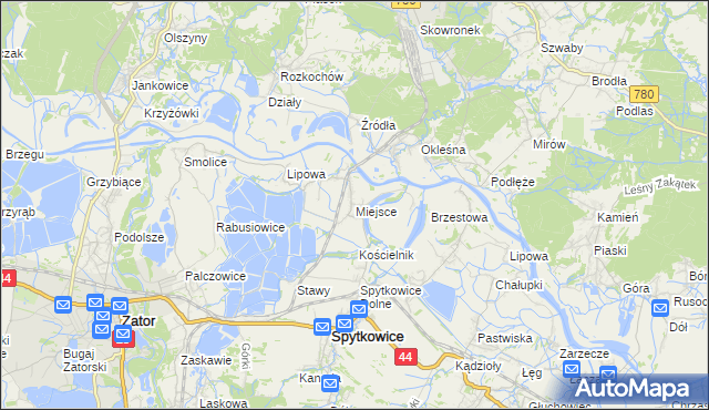 mapa Miejsce gmina Spytkowice, Miejsce gmina Spytkowice na mapie Targeo