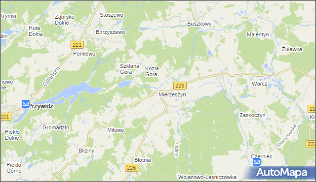 mapa Mierzeszyn, Mierzeszyn na mapie Targeo