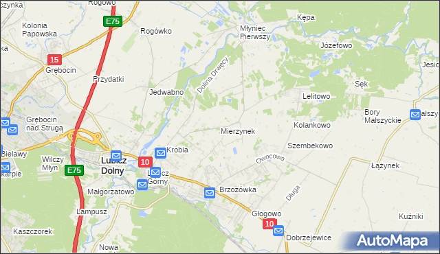 mapa Mierzynek gmina Lubicz, Mierzynek gmina Lubicz na mapie Targeo