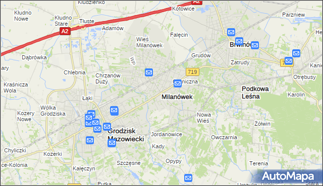 mapa Milanówek, Milanówek na mapie Targeo