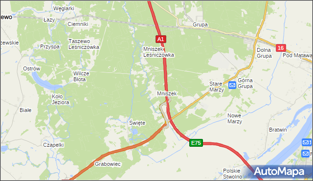 mapa Mniszek gmina Dragacz, Mniszek gmina Dragacz na mapie Targeo