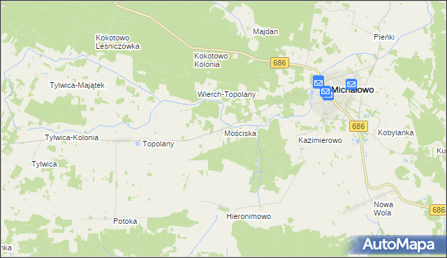 mapa Mościska gmina Michałowo, Mościska gmina Michałowo na mapie Targeo