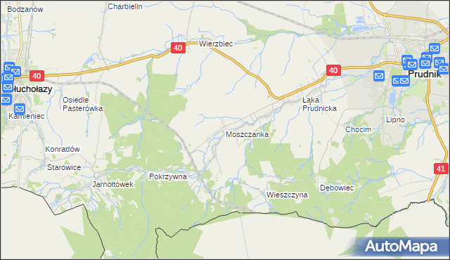 mapa Moszczanka gmina Prudnik, Moszczanka gmina Prudnik na mapie Targeo