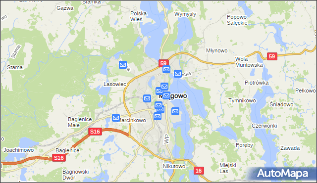 mapa Mrągowo, Mrągowo na mapie Targeo