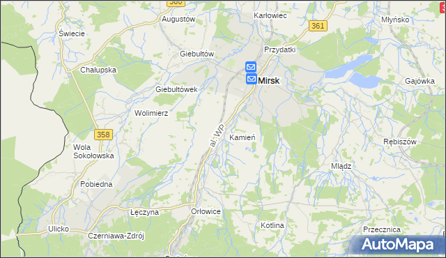 mapa Mroczkowice gmina Mirsk, Mroczkowice gmina Mirsk na mapie Targeo