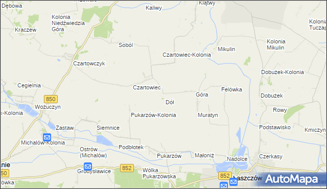 mapa Muratyn-Kolonia, Muratyn-Kolonia na mapie Targeo