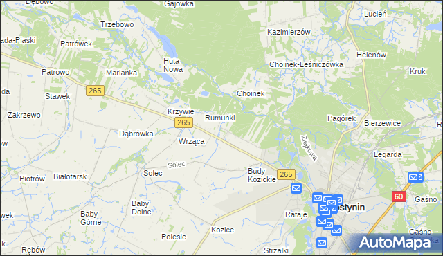 mapa Nagodów gmina Gostynin, Nagodów gmina Gostynin na mapie Targeo