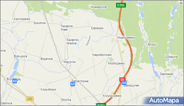 mapa Napoleonowo, Napoleonowo na mapie Targeo