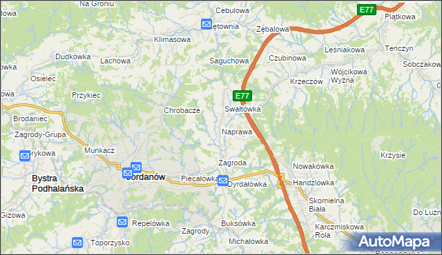 mapa Naprawa, Naprawa na mapie Targeo