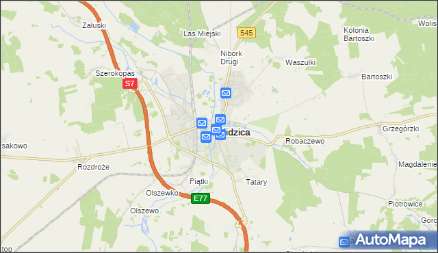mapa Nidzica, Nidzica na mapie Targeo