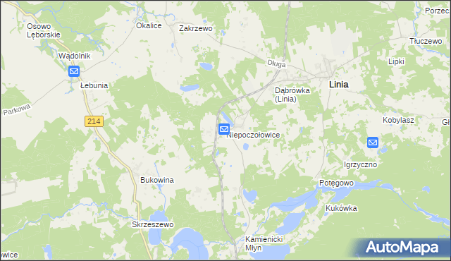 mapa Niepoczołowice, Niepoczołowice na mapie Targeo