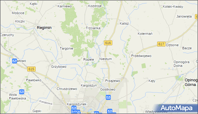 mapa Niestum, Niestum na mapie Targeo