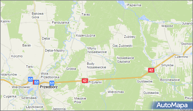 mapa Nosalewice, Nosalewice na mapie Targeo