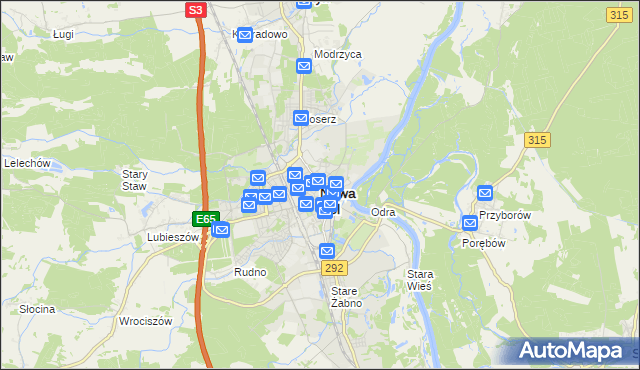 mapa Nowa Sól, Nowa Sól na mapie Targeo