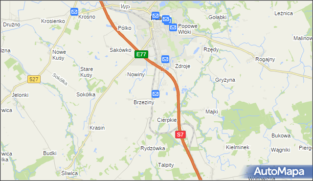 mapa Nowa Wieś gmina Pasłęk, Nowa Wieś gmina Pasłęk na mapie Targeo