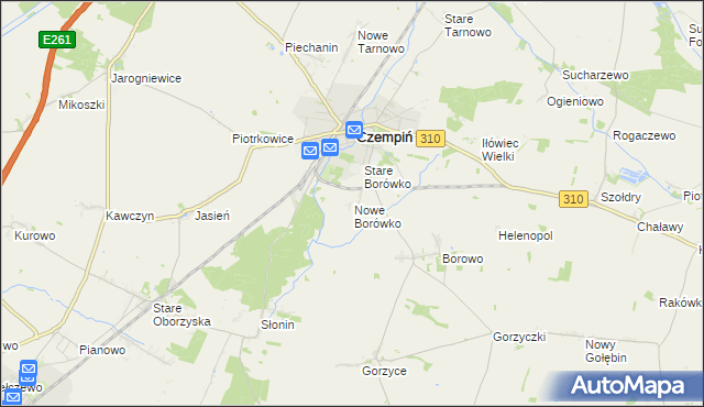 mapa Nowe Borówko, Nowe Borówko na mapie Targeo