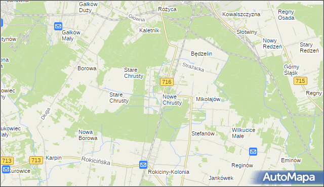 mapa Nowe Chrusty, Nowe Chrusty na mapie Targeo