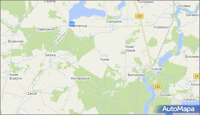 mapa Nowe gmina Wągrowiec, Nowe gmina Wągrowiec na mapie Targeo
