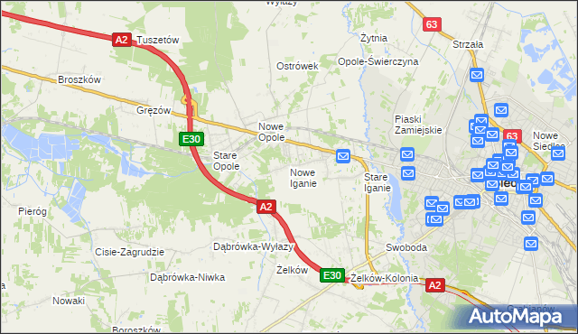 mapa Nowe Iganie, Nowe Iganie na mapie Targeo