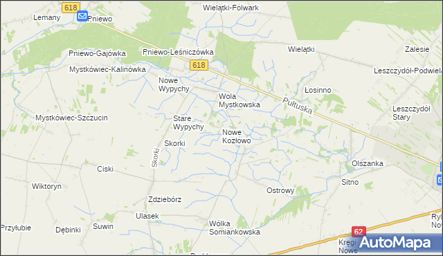 mapa Nowe Kozłowo, Nowe Kozłowo na mapie Targeo