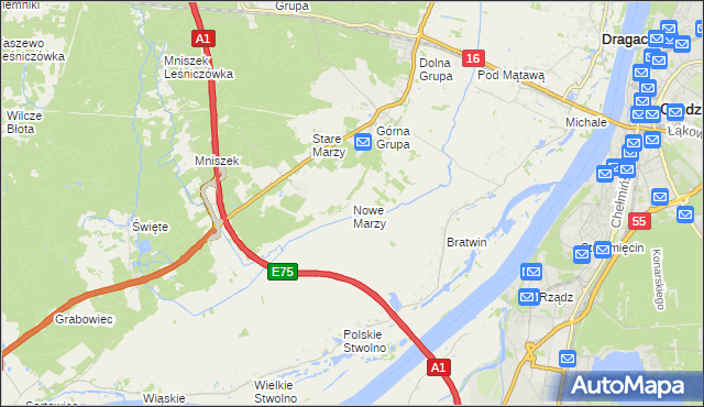 mapa Nowe Marzy, Nowe Marzy na mapie Targeo