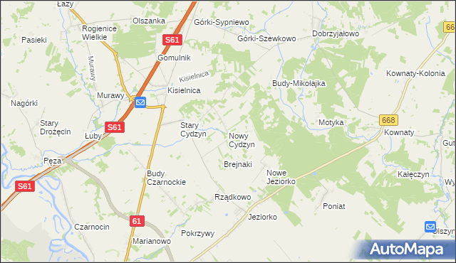 mapa Nowy Cydzyn, Nowy Cydzyn na mapie Targeo