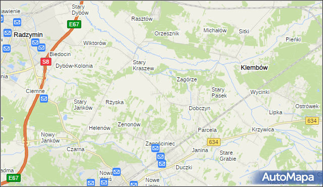 mapa Nowy Kraszew, Nowy Kraszew na mapie Targeo