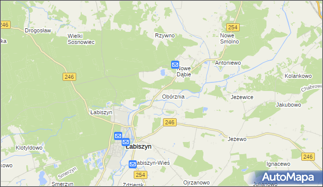 mapa Obórznia, Obórznia na mapie Targeo