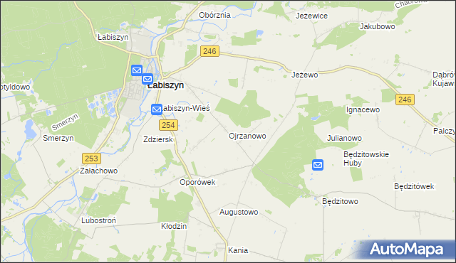 mapa Ojrzanowo, Ojrzanowo na mapie Targeo