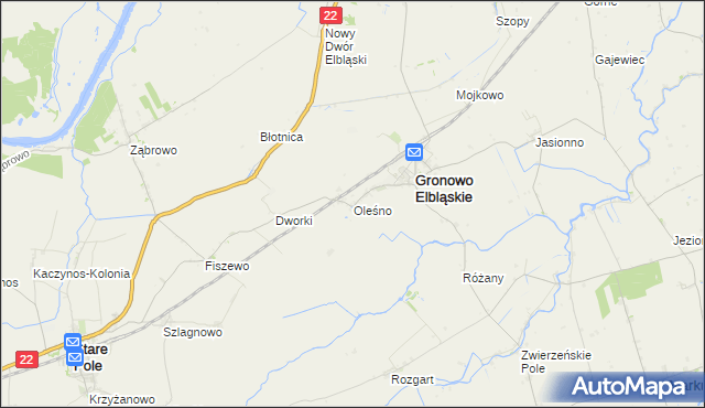 mapa Oleśno, Oleśno na mapie Targeo