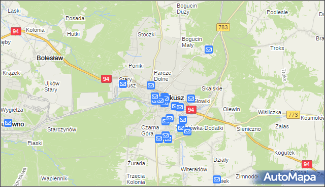 mapa Olkusz, Olkusz na mapie Targeo