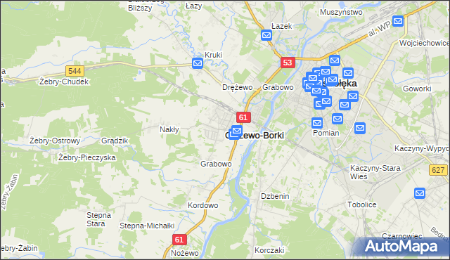 mapa Olszewo-Borki, Olszewo-Borki na mapie Targeo