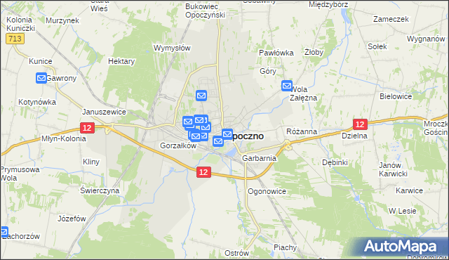 mapa Opoczno, Opoczno na mapie Targeo