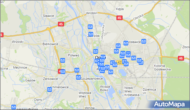 mapa Opola, Opole na mapie Targeo