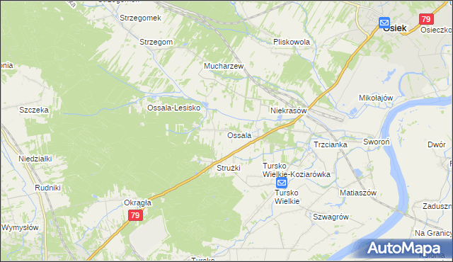 mapa Ossala, Ossala na mapie Targeo