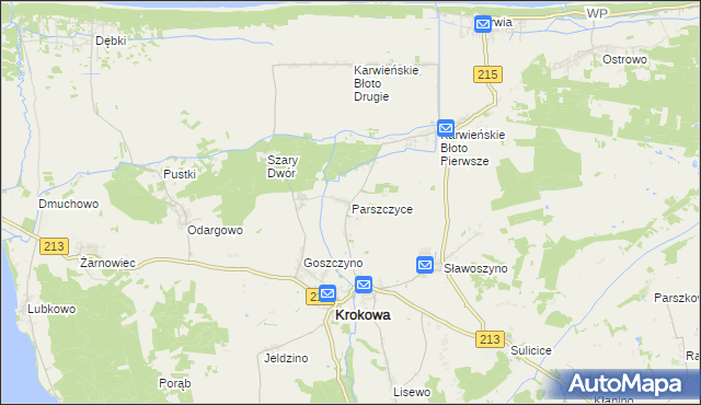 mapa Parszczyce, Parszczyce na mapie Targeo