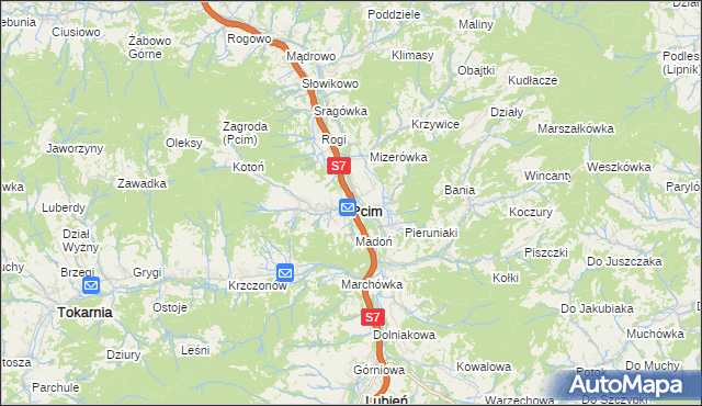 mapa Pcim, Pcim na mapie Targeo