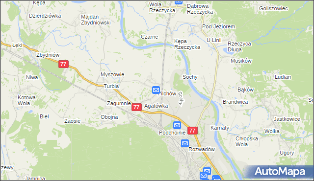 mapa Pilchów, Pilchów na mapie Targeo