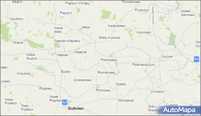 mapa Pilichówko, Pilichówko na mapie Targeo