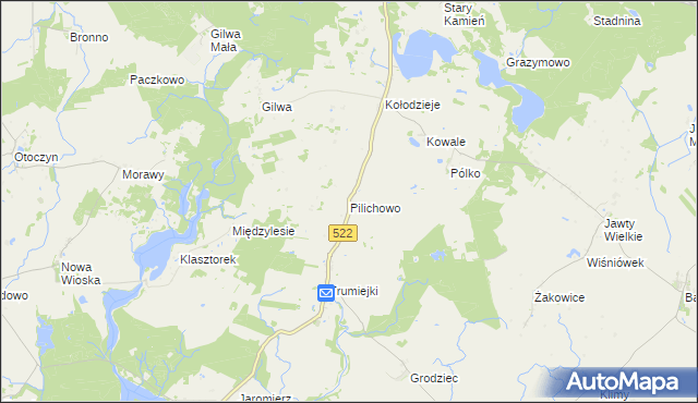 mapa Pilichowo gmina Prabuty, Pilichowo gmina Prabuty na mapie Targeo