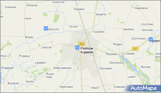 mapa Piotrków Kujawski, Piotrków Kujawski na mapie Targeo