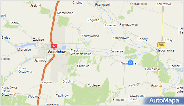 mapa Piotrkowice gmina Wodzisław, Piotrkowice gmina Wodzisław na mapie Targeo