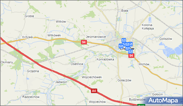 mapa Piotrowice gmina Chojnów, Piotrowice gmina Chojnów na mapie Targeo