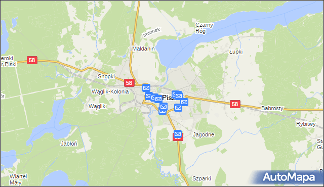 mapa Pisz, Pisz na mapie Targeo